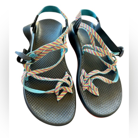 Chaco Z Cloud X2 Yampa Fiesta Rainbow Strappy Athletic Sandals Shoes, Sz W11 - Picture 2 of 8